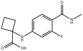 1-((3-fluoro-4-(methylcarbamoyl)phenyl)amino)cyclobutanecarboxylic acid