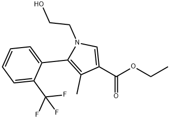 1H-Pyrrole-3-carboxylic acid, 1-(2-hydroxyethyl)-4-methyl-5-[2-(trifluoromethyl)phenyl]-, ethyl ester