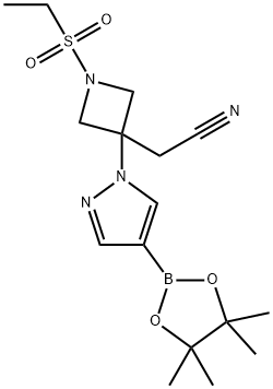 2-(1-(Ethylsulfonyl)-3-(4-(4,4,5,5-tetramethyl-1,3,2-dioxaborolan-2-yl)-1H-pyrazol-1-yl)azetidin-3- yl)acetonitrile