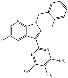 2-[5-fluoro-1-(2-fluorobenzyl)-1H-pyrazolo[3,4-b]pyridin-3-yl]pyrimidine-4,5,6-triamine