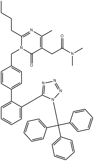 2-Butyl-1,6-dihydro-N,N,4-trimethyl-6-oxo-1-[[2'-[1-(triphenylmethyl)-1H-tetrazol-5-yl][1,1'- biphenyl]-4-yl]methyl]-5-pyrimidineacetamide