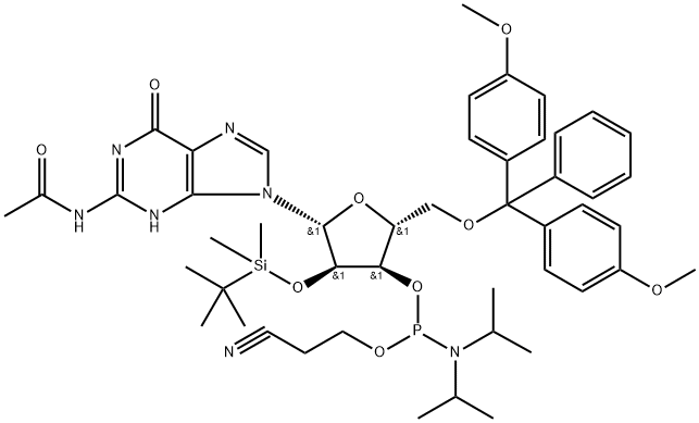 2'-O-[(tert-butyl)dimethylsilyl]-N-acetylguanosine-3'-(2-cyanoethyl-N,N-diisopropyl)phosphoramidite