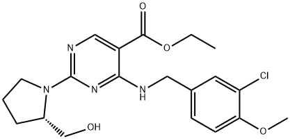 5-PyriMidinecarboxylic acid,4-[[(3-chloro-4-Methoxyphenyl)Methyl]aMino]-2-[(2S)-2-(hydroxyMethyl)-1-pyrrolidinyl]-, ethyl ester