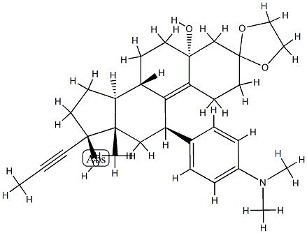 Estr-9-en-3-one, 11-[4-(dimethylamino)phenyl]-5,17-dihydroxy-17-(1-propynyl)-, cyclic 1,2-ethanediyl acetal, (5a,11b,17b )-