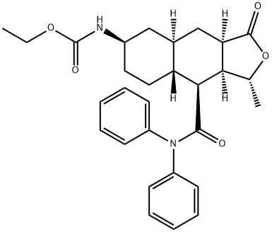 Ethyl ((1R,3aR,4aR,6R,8aR,9S,9aS)-9-(diphenylcarbamoyl)-1-methyl-3-oxododecahydronaphtho[2,3-c]furan-6-yl)carbamate