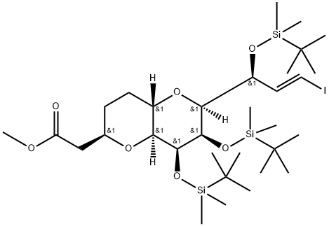 Methyl 2-((2R,4aS,6S,7R,8S,8aS)-7,8-bis((tert-butyldimethylsilyl)oxy)-6-((S,E)-1-((tert-butyldimethylsilyl)oxy )-3-iodoallyl)octahydropyrano[3,2-b]pyran-2-yl)acetate