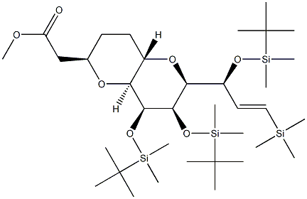 methyl 2-((2R,4aS,6S,7R,8S,8aS)-7,8- bis((tert-butyldimethylsilyl)oxy)-6-((S,E)-1- ((tert-butyldimethylsilyl)oxy )-3- (trimethylsilyl)allyl)octahydropyrano [3,2- b]pyran-2-yl)acetate