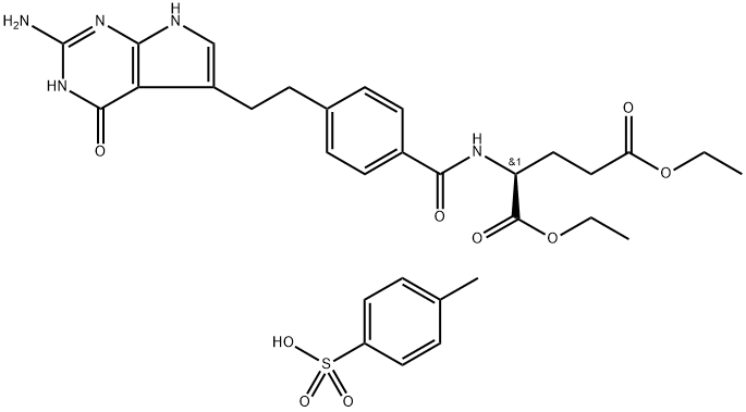 N-[4-[2-(2-Amino-4,7-dihydro-4-oxo-3H-pyrrolo[2,3-d]pyrimidin-5-yl)ethyl]benzoyl]-L-glutamic acid 1, 5-diethyl ester 4-methylbenzenesulfonate