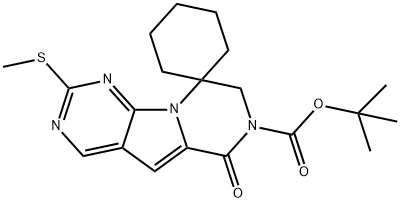 Spiro[cyclohexane-1,9'(6'H)-pyrazino[1',2':1,5]pyrrolo[2,3-d]pyrimidine]-7'(8'H)-carboxylic acid, 2' -(methylthio)-6'-oxo-, 1,1-dimethylethyl ester